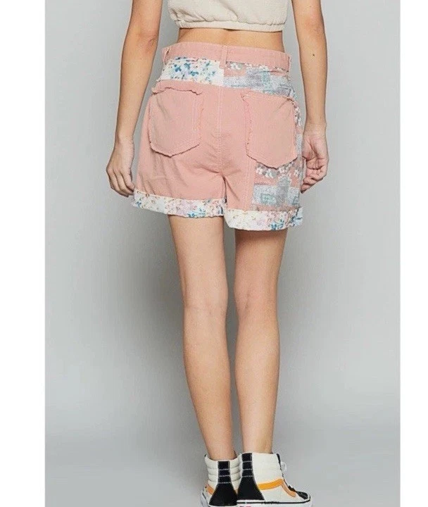 Pantalones Cortos Para Mujer POL Patchwork Floral, Rosa, Talla M NUEVO CON ETIQUETAS Foto 4 de 4