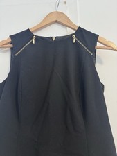 Calvin Klein Black Sheath Dress Size 2 Zipper Details