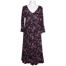 Indiska, Kleid, Größe: L, Schwarz/Pink/Mehrfarbig, Baumwolle/Modal, Blumen #p96