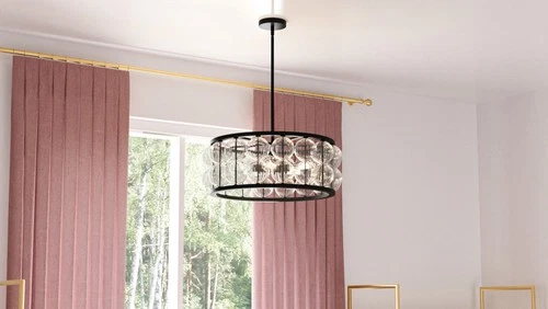 Quoizel TRK2823 Terrarock 5 Light 23"W Pendant - Black - Picture 2 of 11