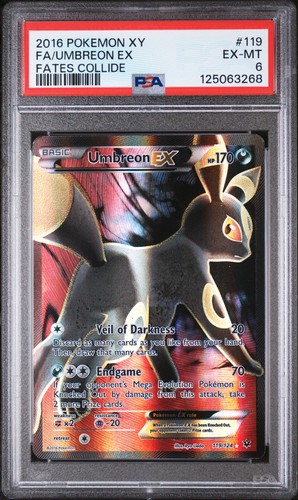 2016 POKEMON XY FATES COLLIDE #119 FULL ART/UMBREON EX PSA 6