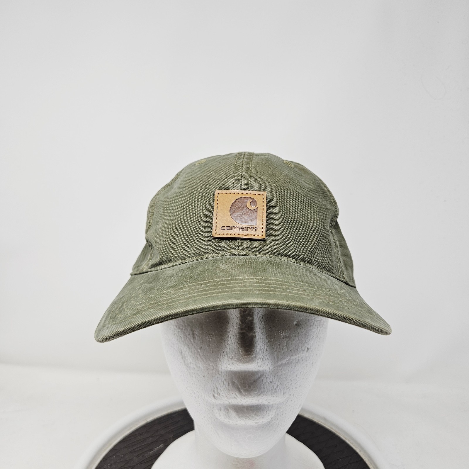 Men's Carhartt Green Canvas Strapback Hat Workwear Y2K Outdoors FAST SHIPPING