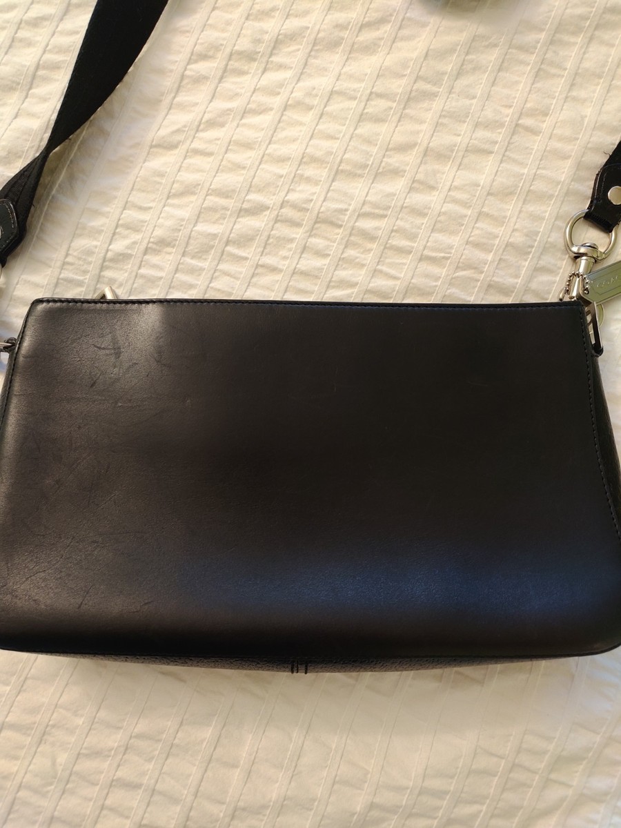Vintage Rare Black Coach Bridle Purse Leather Made In Italy No