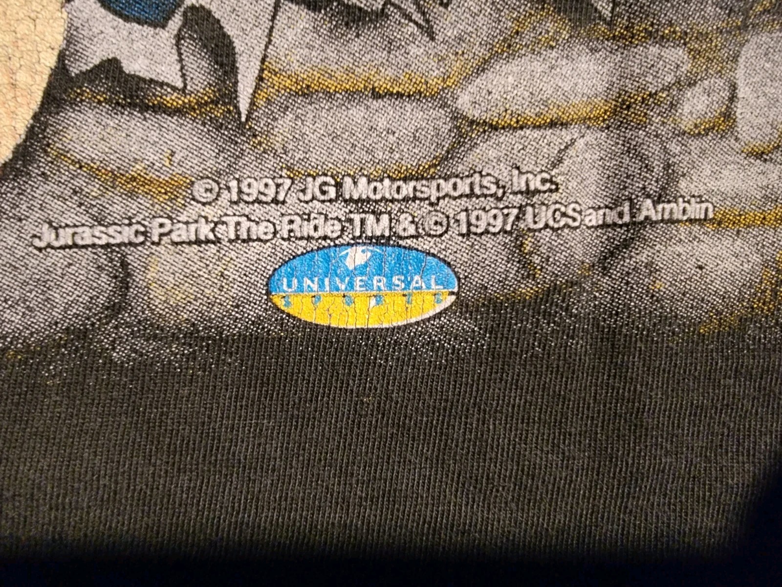 Vtg 90's Nascar Jurassic Park The Ride AOP T Shirt Jeff Gordon 1997 VGC SZ M LG image 6