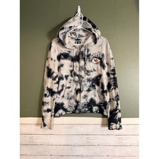 Team Apparel NFL Kansas City Chiefs Black and White Tie Dye Full-Zip Hoodie