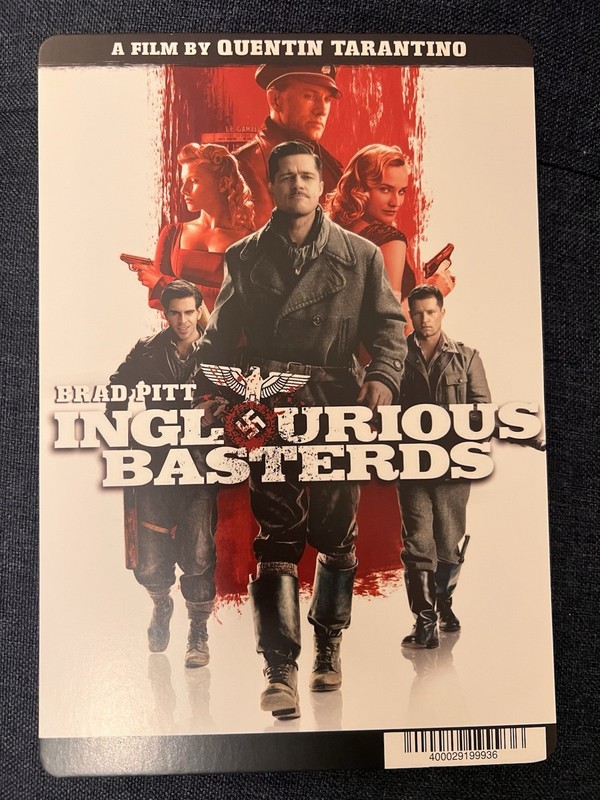 INGLOURIOUS BASTERDS DVD BACKER CARD ONLY 5.5"X8"