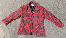 Vintage Pendleton 100 Virgin Wool Red Green Plaid Blazer Jacket Size 14