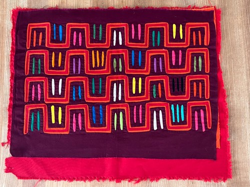 Hand-sewn Mola Textile from Guna (Kuna) Yala, San Blas, Panama