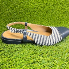 Vionic Petaluma Womens Size 10 Blue White Casual Classic Slingback Flats Shoes