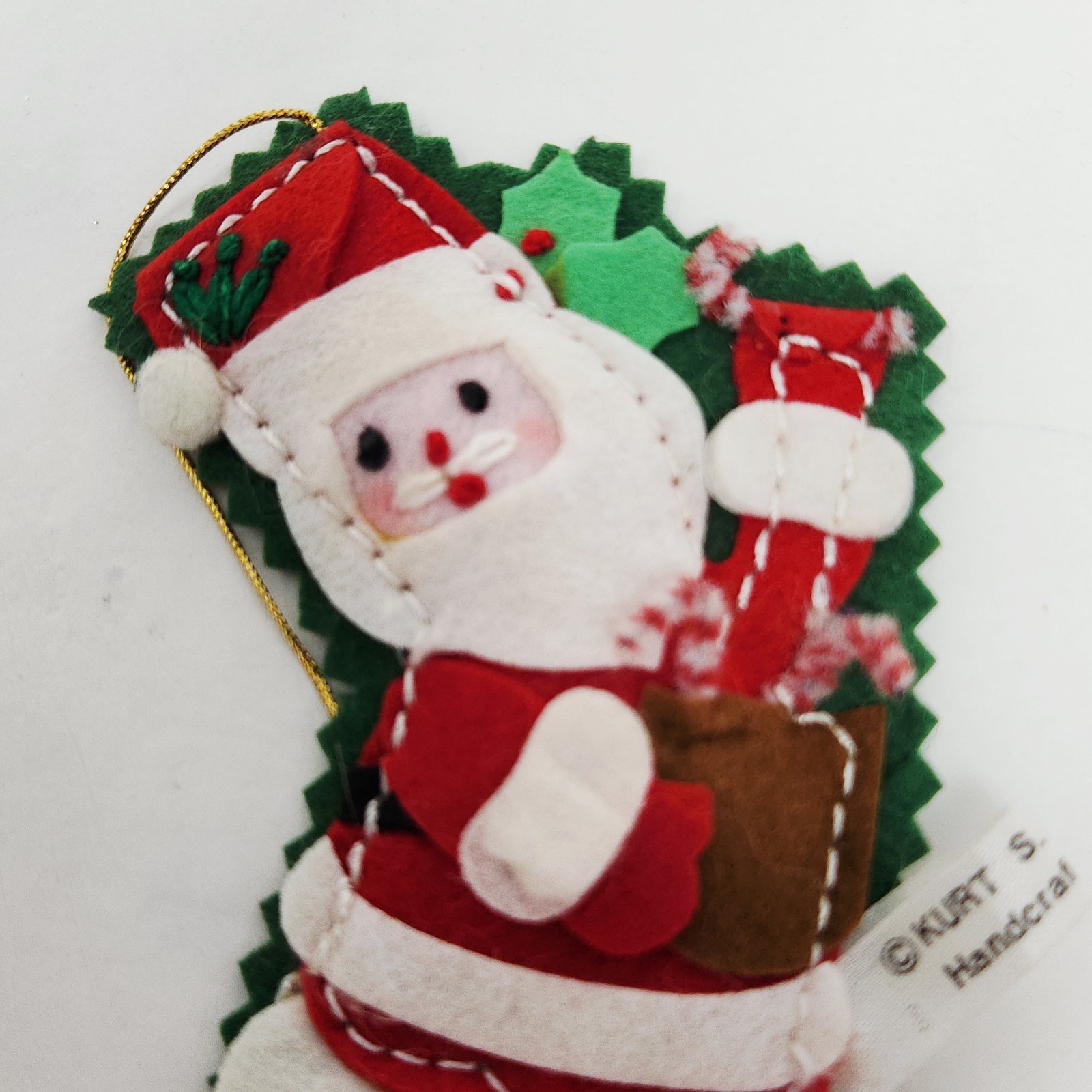 Vintage LOT Felt Sequin Christmas Ornaments incl. KURT S ADLER Santa 