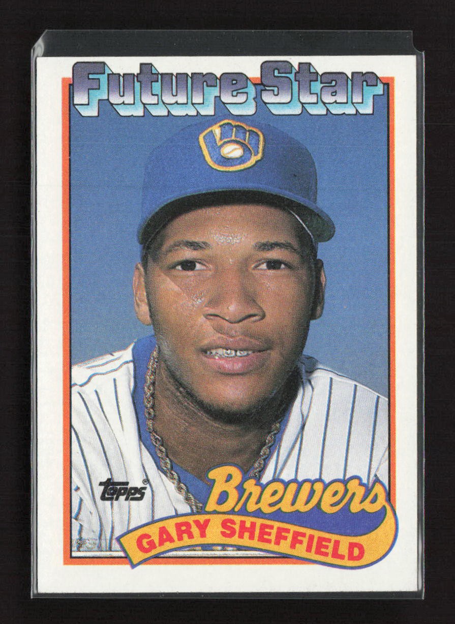 1989 Topps #343a Gary Sheffield Milwaukee Brewers Rookie RC NM