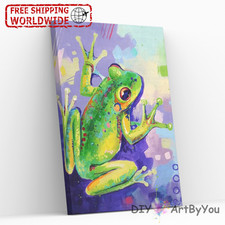 Paint By Numbers Canvas Art Draw Artist Painting Oil Kit Home Decor Green Frog