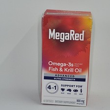 MegaRed Advanced 4 in 1 Concentrated Omega-3 Fish  Krill Oil Exp Feb 2027