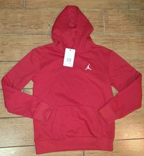 Jordan Brooklyn Fleece Pullover Hoodie 95D232-R78 Gym Red Kids Size Large