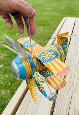 Handmade Bell's Brewery Oberon Ale Beer Can Airplane Model Folk Art