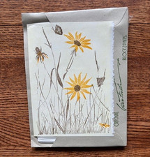 Gwen Frostic Block Prints 12 Note Cards Black Eyed Susan Flower 2 Sizes Envelope