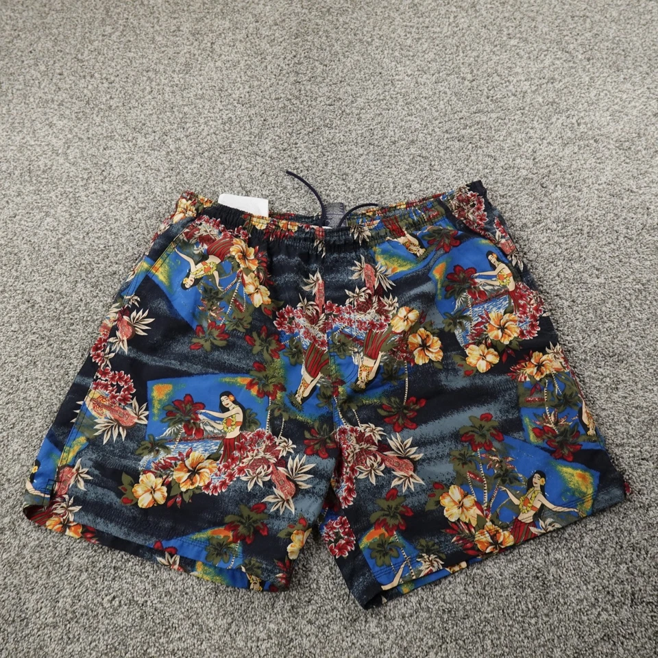 De Colección Pantalones Cortos Gloria Desteñidos Para Hombres XL Floral Hawaiano Hula Niñas Bañador Años 90 Y2K Foto 2 de 4