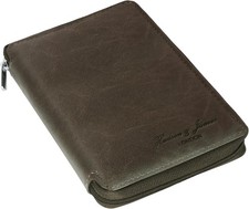 Hudson & James 100% Real Leather Travel Wallet Passport Holder Cover RFID Block