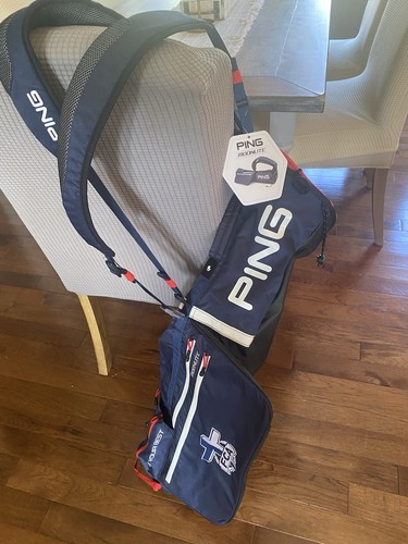 New Red, White And Blue Ping Moonlite Golf Bag With FCA Logo Embroidered. - Picture 3 of 11