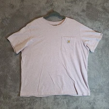 Carhartt T-shirt Men's 2XL Loose Fit Workwear Pink Chest Pocket