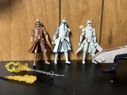 Star Wars Clone Wars Captain Rex Snow, Flame, Snow Clone + Speeder 2009 3.75”