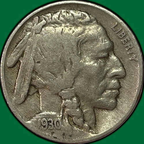 1930 Buffalo Nickel Very Fine VF Coin #36989