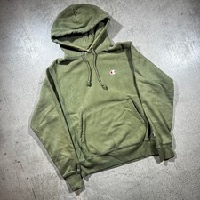 Champion Reverse Weave Olive Green Hoodie Small Pullover
