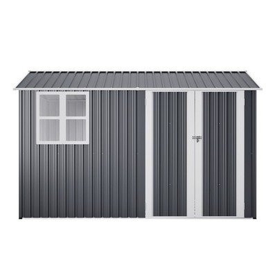 10X8FT Outdoor Metal Storage Shed Garden Tool Storage Shed W/ Floor Frame Window