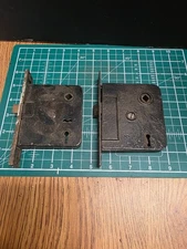 Antique Door Locks ~ No Key  ONE IS MARKED CHICAGO BRAND