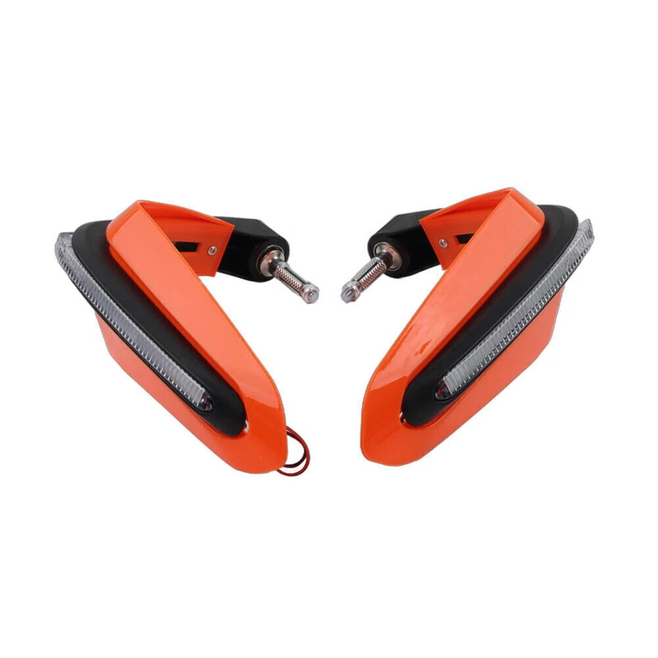 Guardamanos universal para moto de 7/8" naranja con luz LED para moto todoterreno ATV Foto 4 de 4