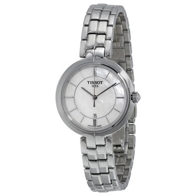 Tissot Flamingo Mother of Pearl Dial Ladies Watch T0942101111100 Stainless Steel