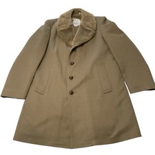 VTG London Fog Overcoat Faux Fur Collar Lined Mens 38R Single Breasted