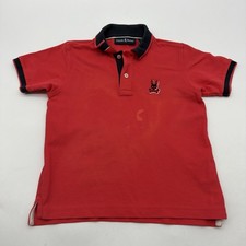 Psycho Bunny Polo Shirt Youth Boys S 7-8 Y Red Logo Pima Cotton. 39268