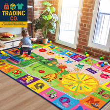 Kids Rugs for Playroom Classroom Bedroom, Educational and Fun Play Mat with ABC
