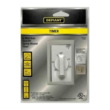 Defiant Auto Shut Off 60-Minute In-Wall Spring Wound Loaded Countdown Timer