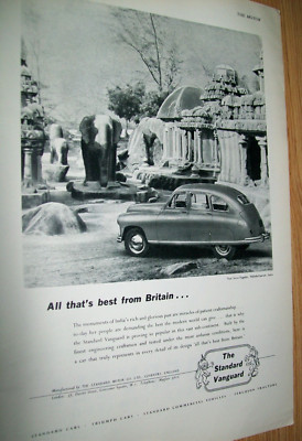 1953 Standard Vanguard mid-size British mag car ad - in India