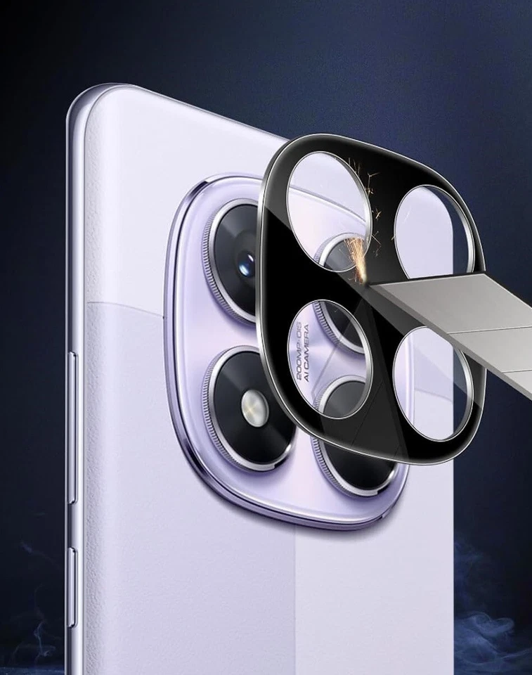 For Xiaomi Redmi Note 14 Pro 5G Camera Lens 9H Protector Rear Glass Cover Black - Image 3 of 4