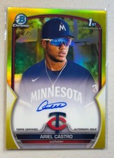 Ariel Castro 2023 Bowman Chrome 1st Yellow /75 Auto Autograph Prospect CPA-AC 