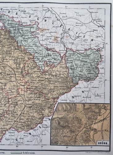 Moravia & Silesia Austria-Hungary Hapsburg Empire Brunn city plan 1858-59 map - Picture 4 of 5