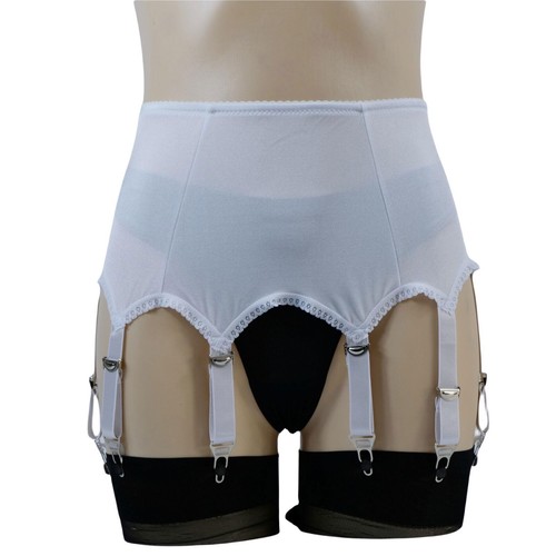 High Waist 10 Straps Garter Belt for Thigh Highs Girdle Metal Clips - Picture 23 of 34