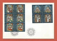 SWEDEN – FDC – 1982 – CHRISTMAS STAINED GLASS - Scott #1420-1424 – BOOKLET PANE