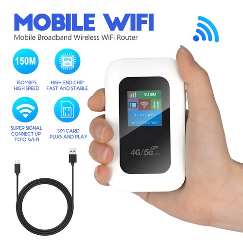 Mobiler WLAN Router 4G LTE Router mit WLAN-SIM-Kartensteckplatz 2100 mAh Akku DE - Photo 10/12