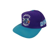 Vintage 90s Charlotte Hornets Sports Specialties Side Wave Snapback Hat