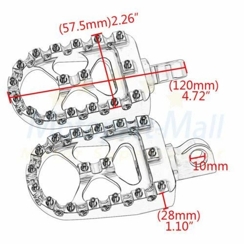 Wide MX Style Foot Pegs Rests Pedals Bobber For Harley Dyna Sportster XL883 1200 - Image 4 of 4