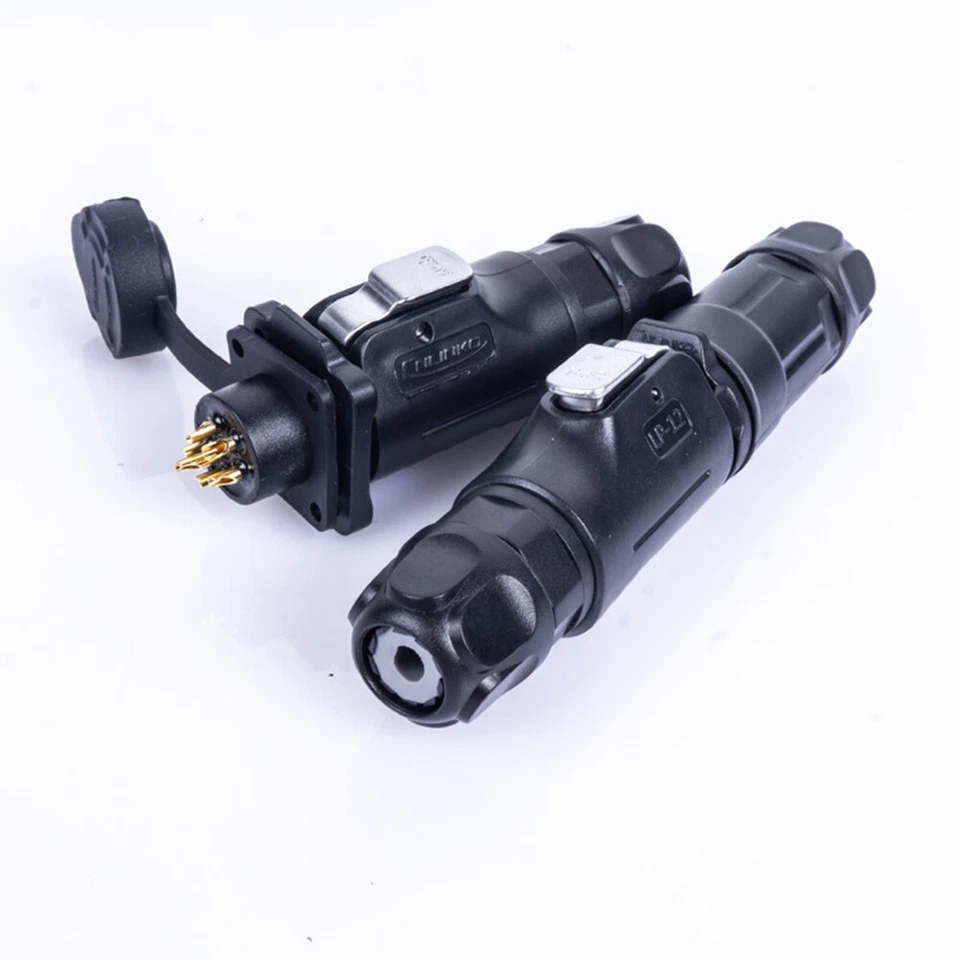 Waterproof IP67 M12 6 Pin Aviation Connector 3A 200V AC DC Power Signal Adapter - Image 2 of 4