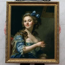 Handmade Old Master-Art Antique Oil Painting female noblewoman on canvas 30"x40"