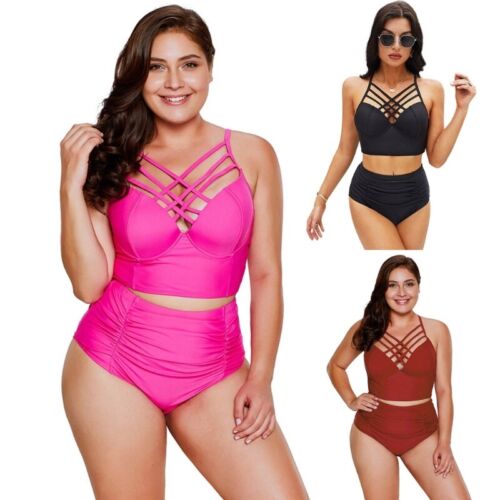 Womens High Waisted Swimsuits Sexy Bathing Suits Padded Bras-Bikini Sets