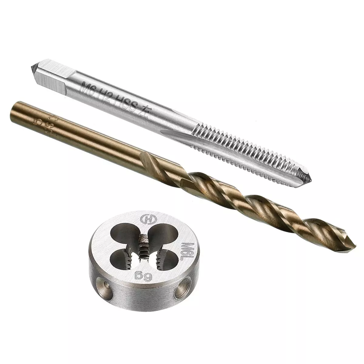 M6 x 1 Left Hand Thread Milling Tap and Round Die and 5.0mm Drill Bit Set