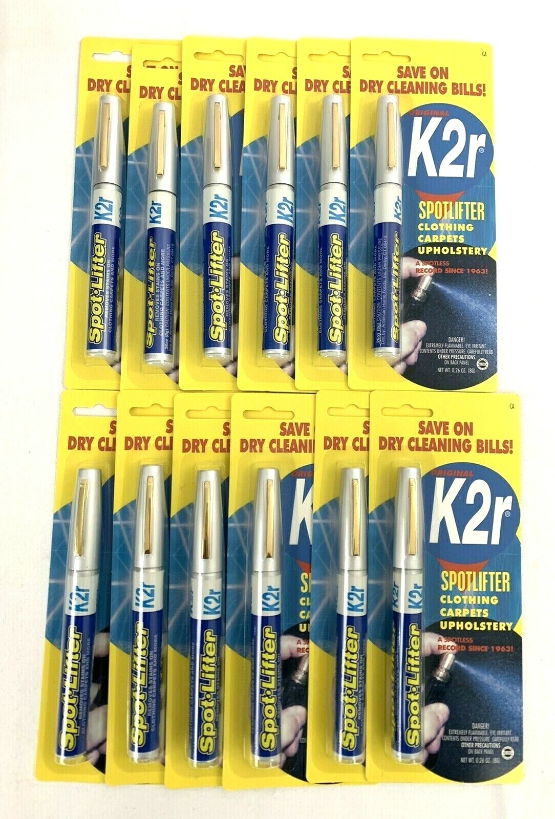 12 K2R Spot Lifter Stain Remover Spray Pen for Clothes Carpet and More