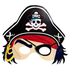 Pirate's Treasure Map Caribbean Kids Birthday Party Favor Paper Pirate Masks